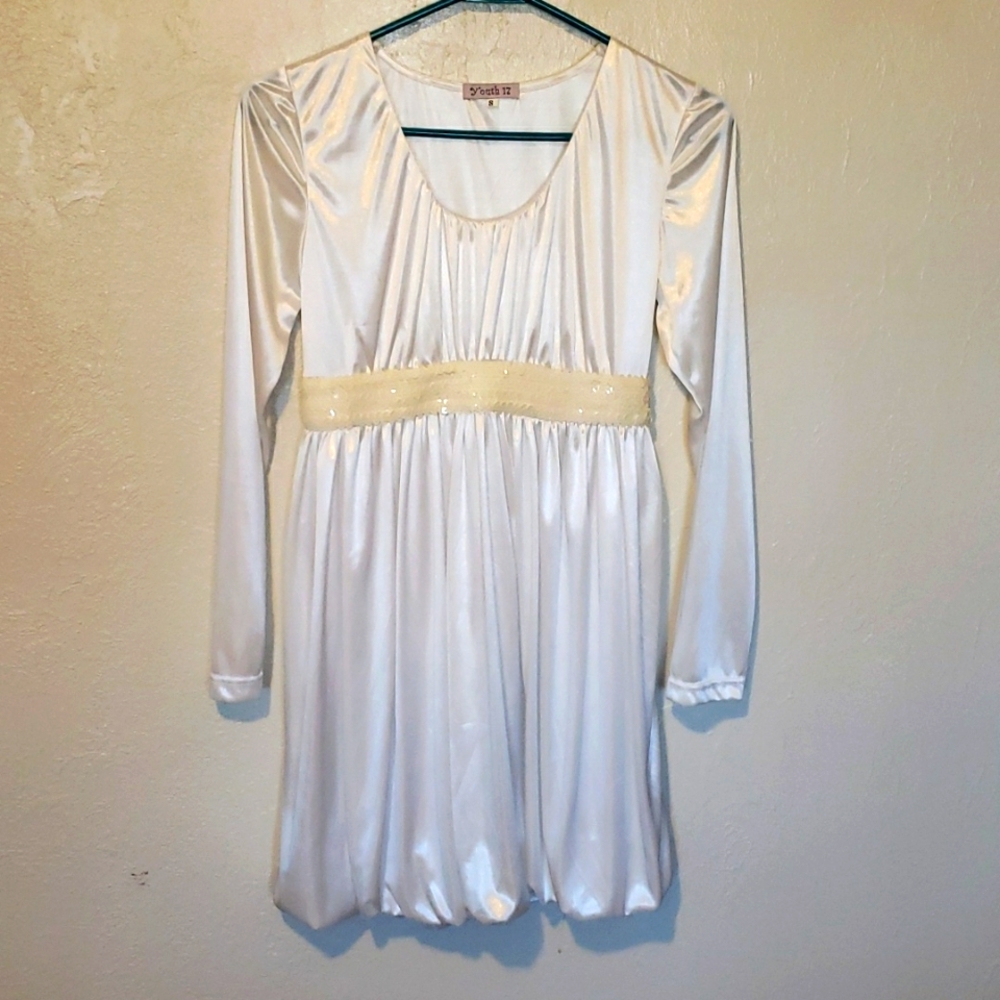 Y'outh 17, size small, white bubble skirt dress
